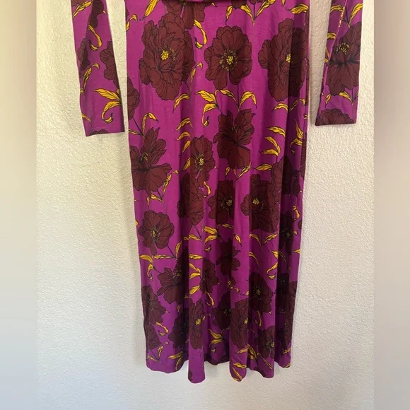 Boden Purple Ruched Jersey Midi Dress in
Regal Purple, Peony Bloom - Picture 12 of 12